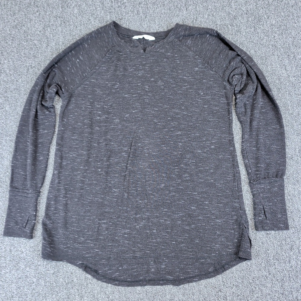 Spring + Mercer Athleisure Space‎ Dye Tulip Back Tee Women S Charcoal Thumbhole